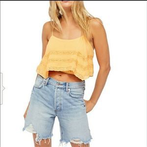 Free People Lace Crop Cami Orange Home Again